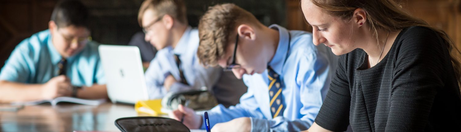 Students in library